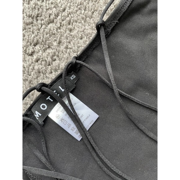 Motel Ozca black strappy open back satin crop top, XS - Picture 11 of 11